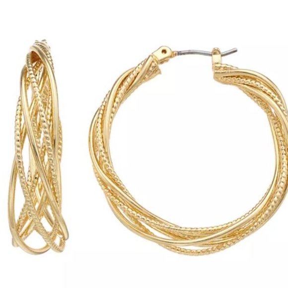 Braided Hoop Earrings - Picture 1 of 3